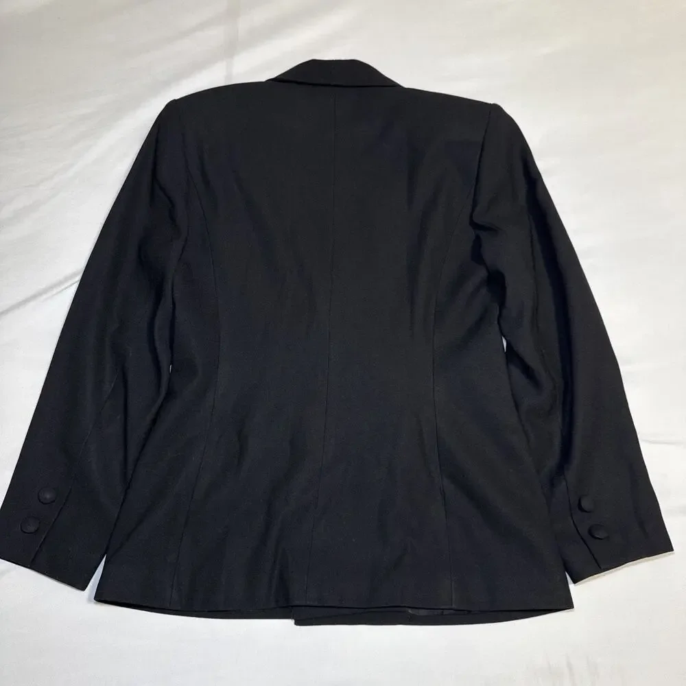 VTG Stirling Cooper Womens Black Blazer Double Breasted Jacket Chic Size 8 EUC - Picture 12 of 13